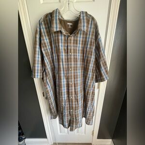 Men's Plaid Shirt - Blue and Brown